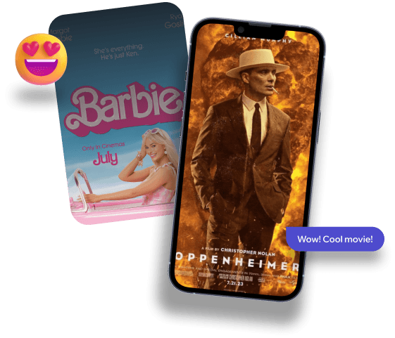 Movie posters playing in the Apollo TV player app on a smartphone
